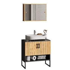 Vicco Meubles bain Bambou 2 pièces