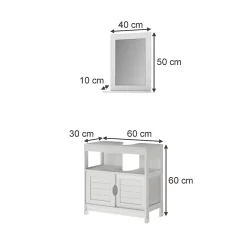 Ensemble Meuble De Salle De Bains|Vicco Meubles bain Blanc 2 pièces