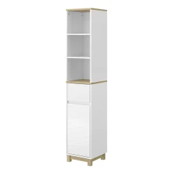 Colonne De Salle De Bains|Vicco Meubles de salle de bain Blanc 30x151cm avec tiroirs