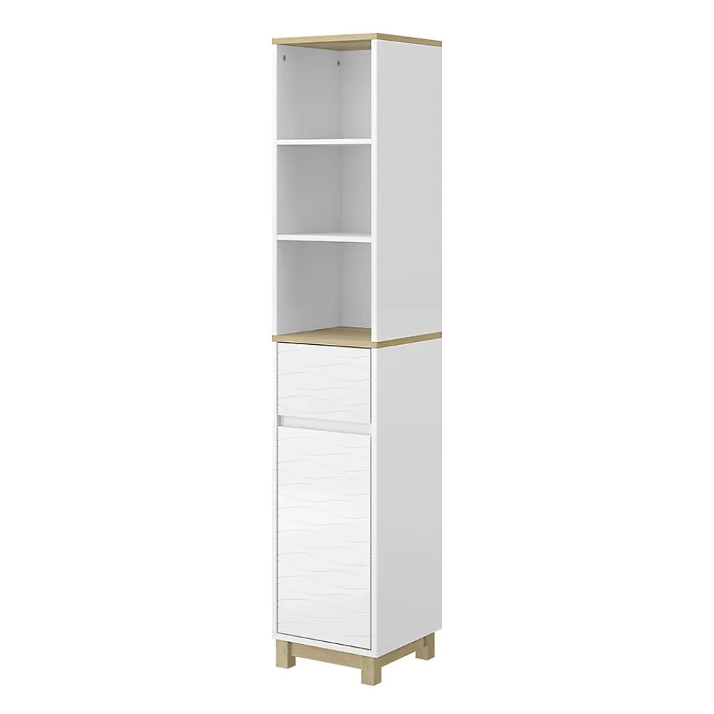 Colonne De Salle De Bains|Vicco Meubles de salle de bain Blanc 30x151cm avec tiroirs