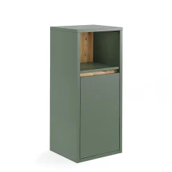 Armoire De Salle De Bains|Vicco Midischrank Vert/Artisan 33x80cm avec porte et étagère ouverte