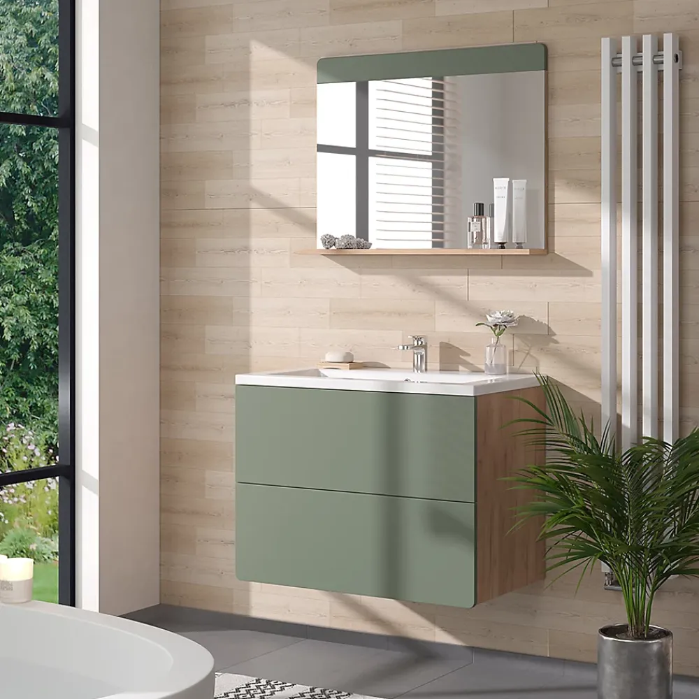 Vicco Miroir de salle de bain Force dor Chêne/Vert 80.1x62cm avec abonnement
