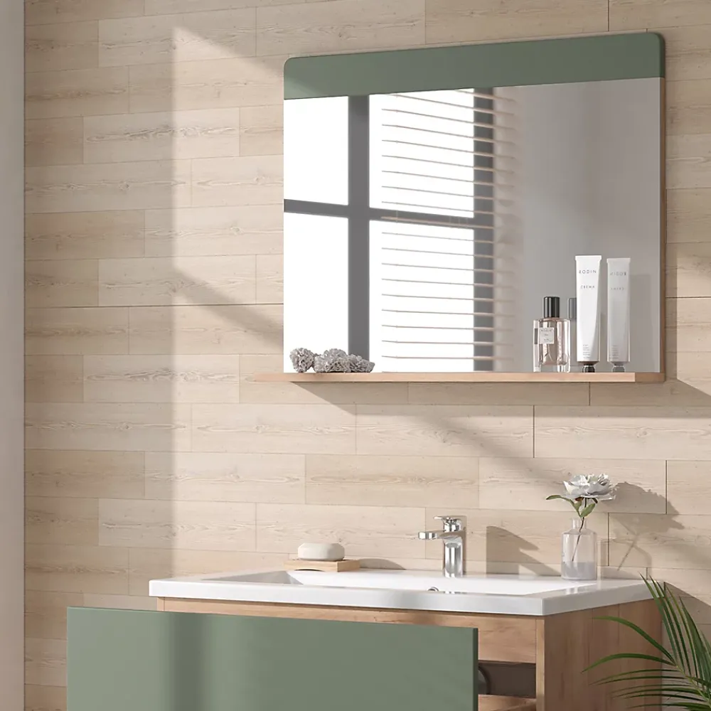 Vicco Miroir de salle de bain Force dor Chêne/Vert 80.1x62cm avec abonnement