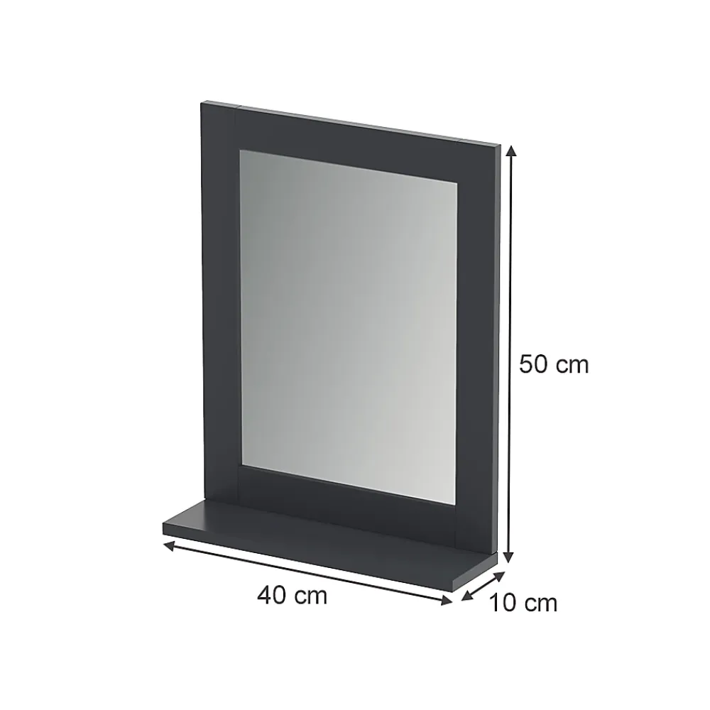 Armoire De Toilette|Vicco Miroir de salle de bain Gris 50x40cm