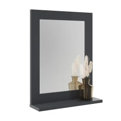 Armoire De Toilette|Vicco Miroir de salle de bain Gris 50x40cm