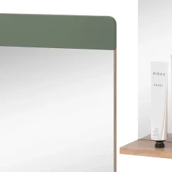 Armoire De Toilette|Vicco Miroir de salle de bain Vert/force de lor Chêne 60x62cm avec tablette