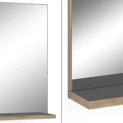Armoire De Toilette|Vicco Miroir de salle de bain Anthracite/Viking Oak 60x80cm