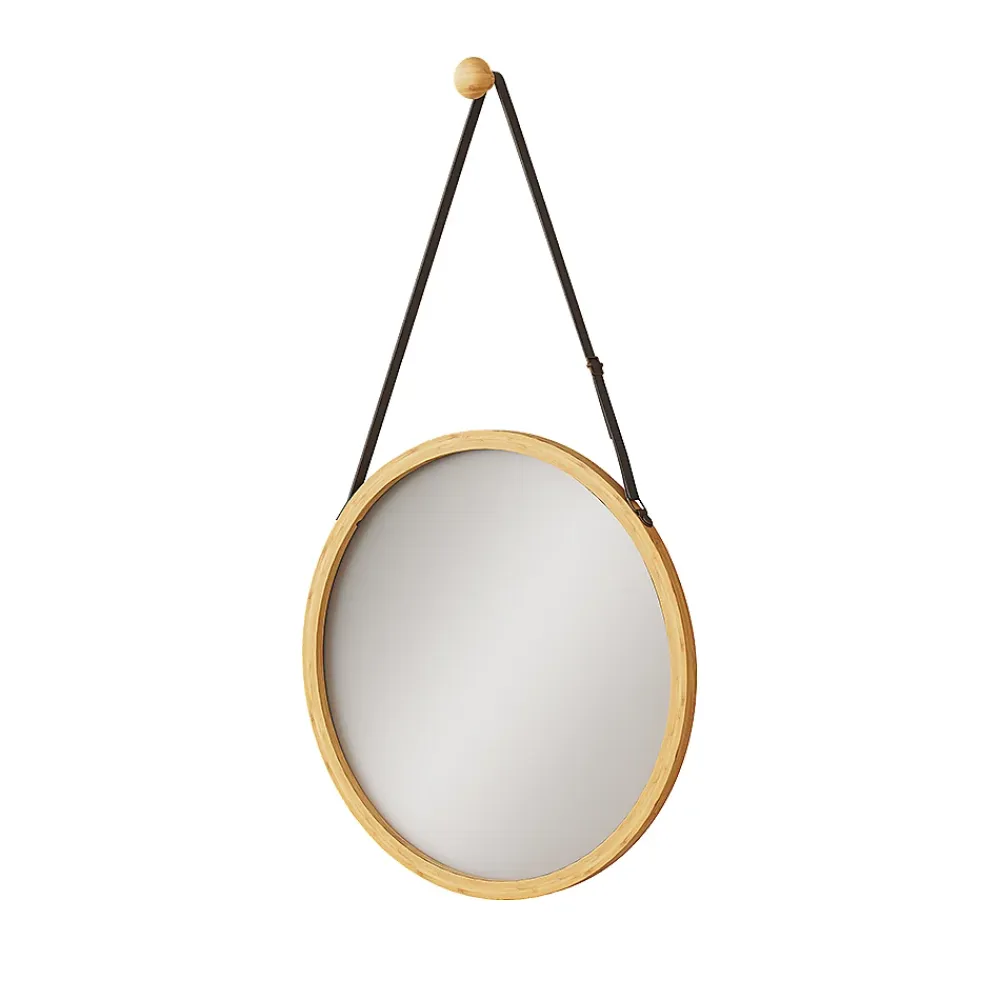 Armoire De Toilette|Vicco Miroir mural Bambou 38x38cm avec sangle réglable
