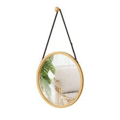 Armoire De Toilette|Vicco Miroir mural Bambou 38x38cm avec sangle réglable