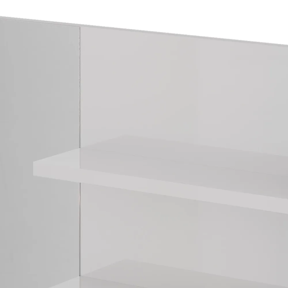 Armoire De Toilette|Vicco Miroir mural Blanc Haute brillance 89.8x65cm avec compartiments ouverts