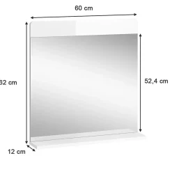 Vicco Miroir mural Blanc Haute brillance 60x62cm
