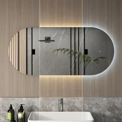 Armoire De Toilette|Vicco Miroir mural Blanc 110x50cm avec éclairage LED