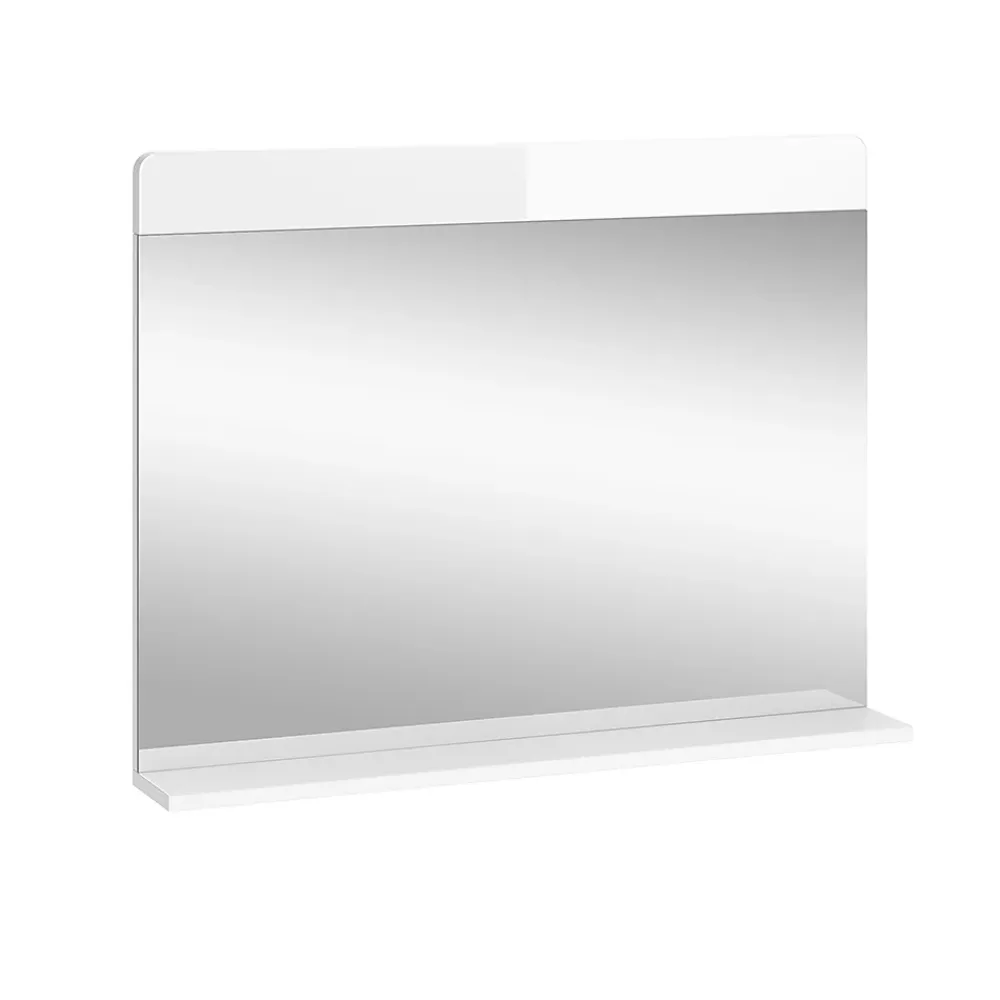 Armoire De Toilette|Vicco Miroir mural Blanc Haute brillance 80.1x62cm avec étagère