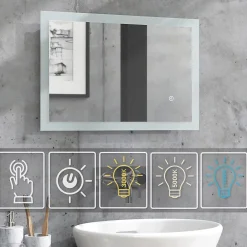 Vicco Miroir mural Blanc 60x40cm