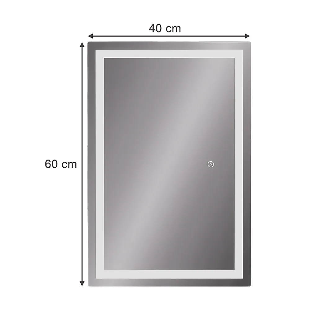 Vicco Miroir mural Verre 40x60cm avec éclairage frontal