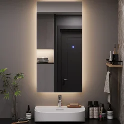 Vicco Miroir mural Verre 50x100cm avec rétro-éclairage