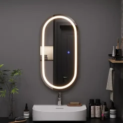 Vicco Miroir mural Verre 40x80cm avec éclairage frontal