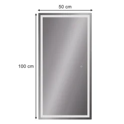 Armoire De Toilette|Vicco Miroir mural Verre 50x100cm avec éclairage frontal