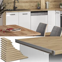 Plan De Travail Buanderie|Vicco Plan de travail cuisine Chêne de force doré 60cm