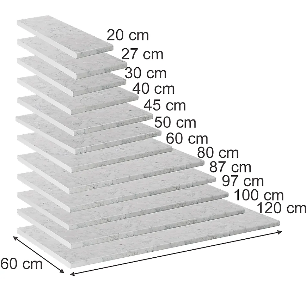 Vicco Plan de travail cuisine blanc/marbre 100cm