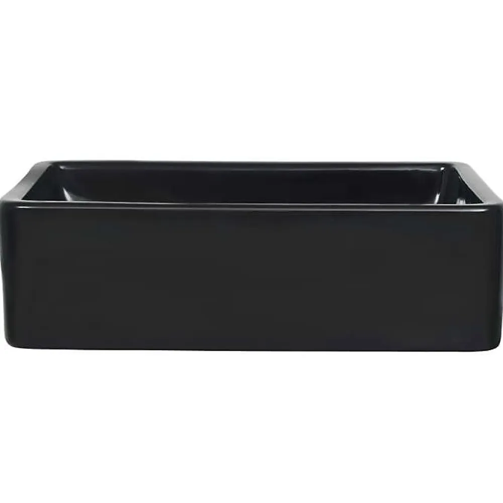 Vidaxl Lavabo Céramique Rectangulaire Noir Vasque Salle de Bain Toilette 142734