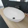 Vidaxl Lavabo en Forme Ovale Céramique Blanc Lave-mains Vasque Salle de Bain 140674