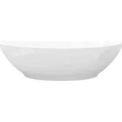 Vidaxl Lavabo en Forme Ovale Céramique Blanc Lave-mains Vasque Salle de Bain 140674