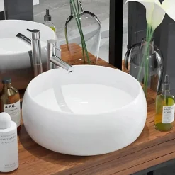 Lavabo|Vidaxl Lavabo Ronde Céramique Lave-Mains Vasque Evier pour Salle de Bain 142340
