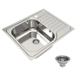Evier Et Robinet De Buanderie| Évier compact de cuisine 1 cuve et 1 égouttoir XS en acier inoxydable Jabiri