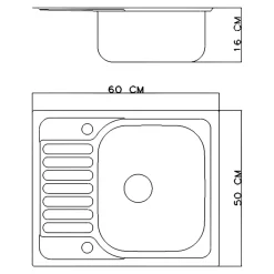 Evier Et Robinet De Buanderie| Évier compact de cuisine 1 cuve et 1 égouttoir XS en acier inoxydable Jabiri