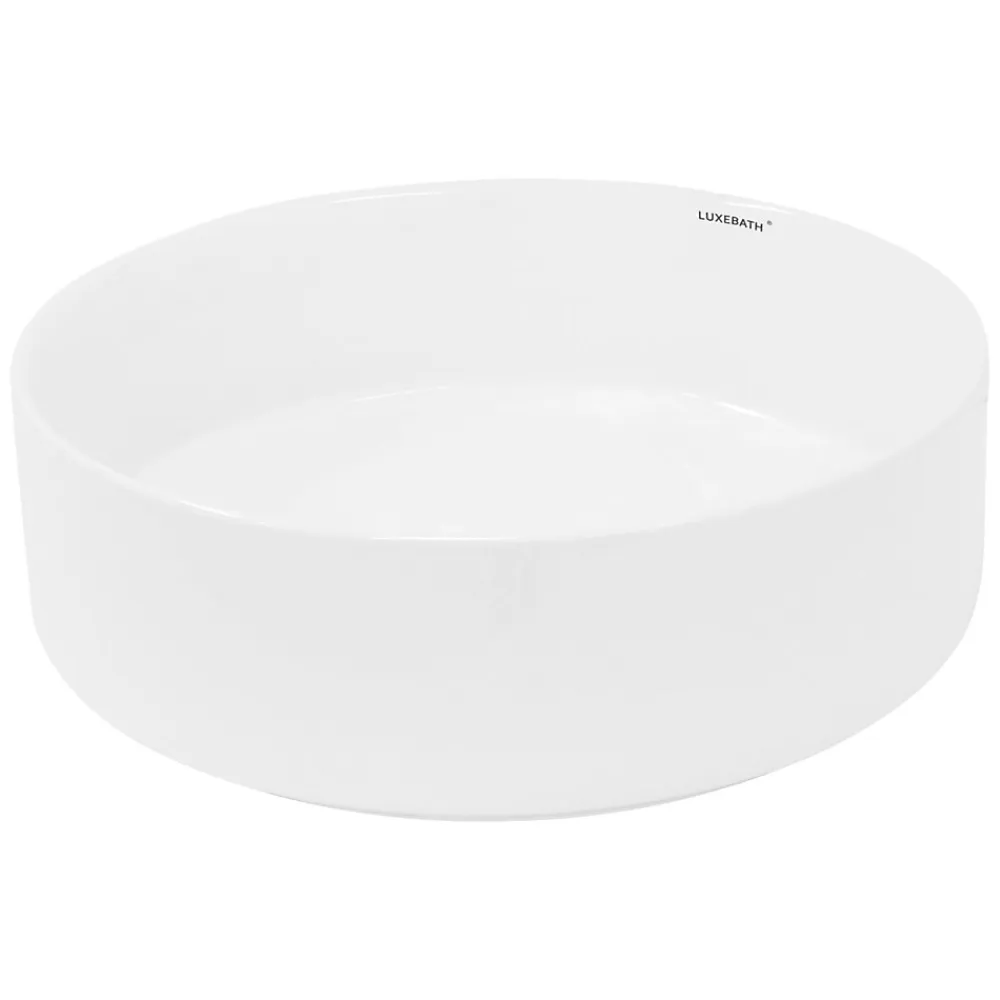 Vasque À Poser|ECD Germany Évier céramique vasque a poser ronde moderne lave-mains salle de bain 355 mm