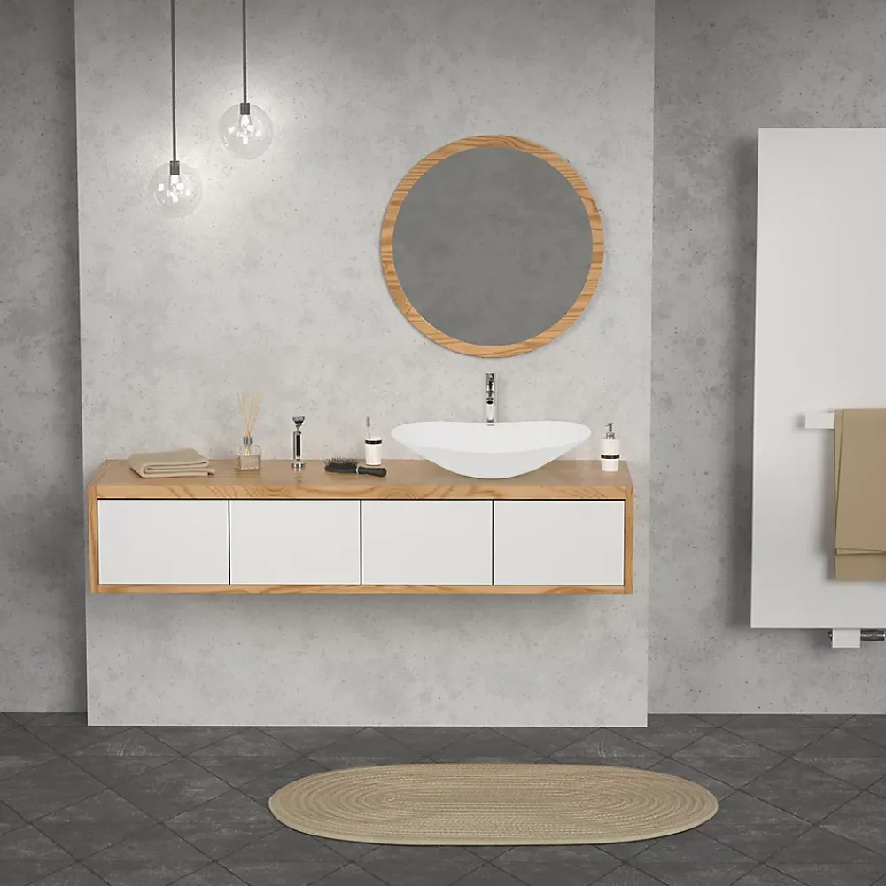 Vasque À Poser|ECD Germany Évier céramique vasque a poser ovale moderne lave-mains salle de bain 640x365 mm