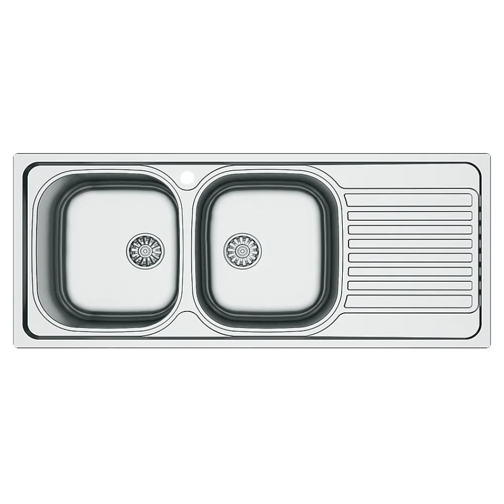 Évier de cuisine 2 cuves et 1 égouttoir en acier inoxydable Jabiri