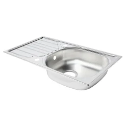 Evier Et Robinet De Buanderie| Évier de cuisine à encastrer 1 bac Turing inox satiné