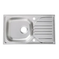 Evier Et Robinet De Buanderie| Évier de cuisine à encastrer 1 bac Turing inox satiné