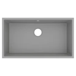 GoodHome Évier de cuisine en composite de quartz gris 1 bac à encastrer Sorrel