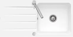 Villeroy & Boch Évier de cuisine en céramique 1 cuve à encastrer Collection blanc brillant