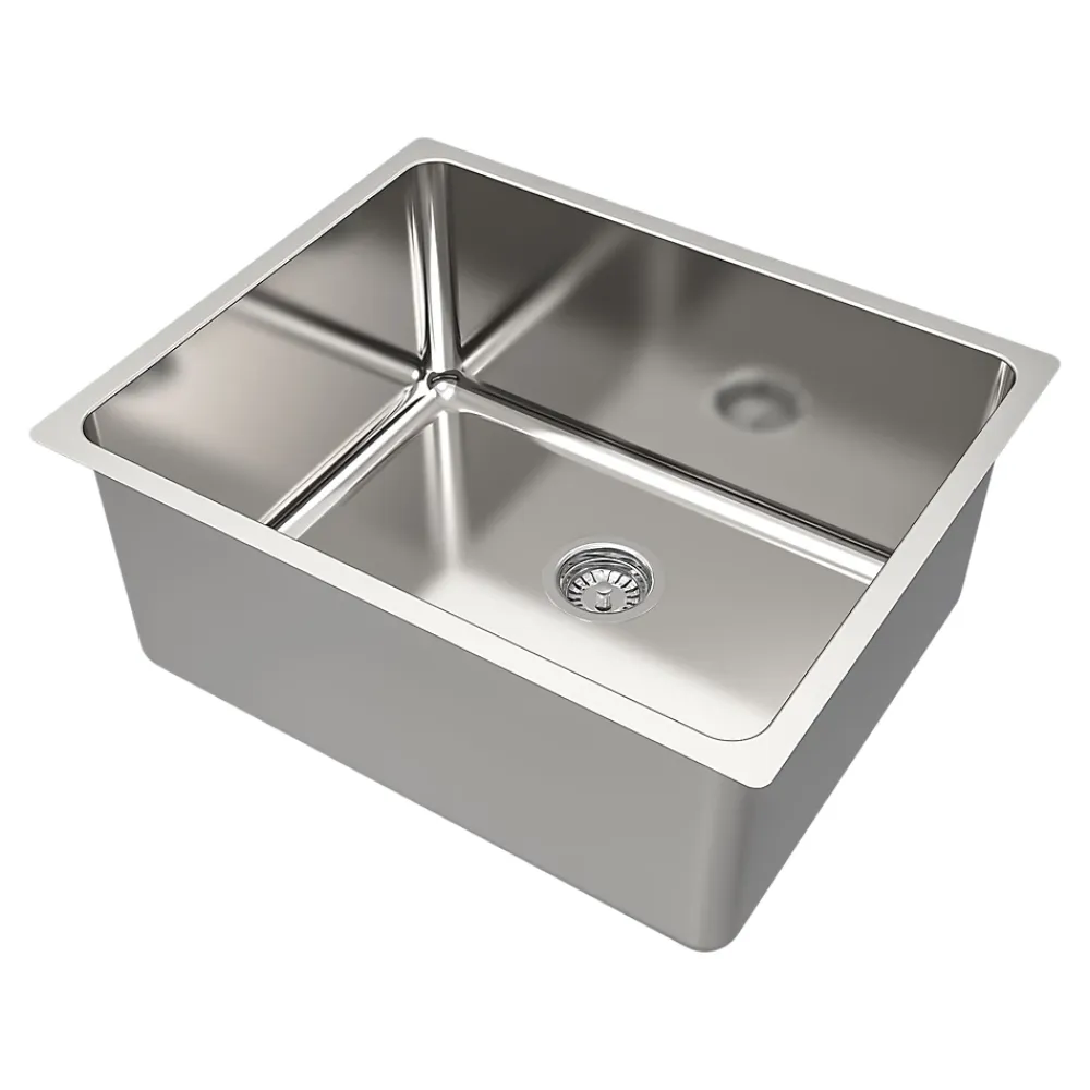GoodHome Évier de cuisine sous-plan 1 cuve XS en acier inoxydable Villach