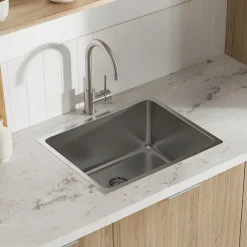GoodHome Évier de cuisine sous-plan 1 cuve XS en acier inoxydable Villach
