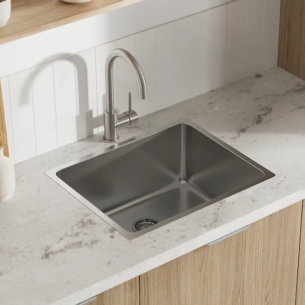 GoodHome Évier de cuisine sous-plan 1 cuve XS en acier inoxydable Villach