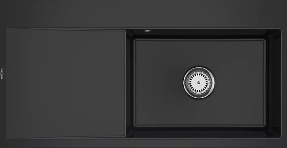 Villeroy & Boch Évier en céramique 1 cuve à droite à encastrer Subway Style noir mat