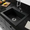 Villeroy & Boch Évier en céramique 1 cuve à encastrer Subway noir mat