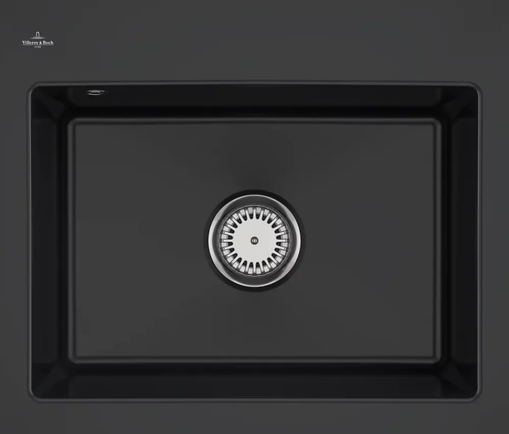 Villeroy & Boch Évier en céramique 1 cuve à encastrer Subway noir mat
