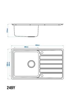 Evier Et Robinet De Buanderie|Cooke & Lewis Évier en inox 1 bac à encastrer Apollonia