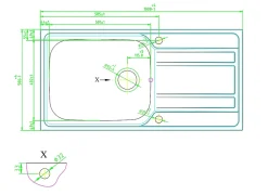 Evier Et Robinet De Buanderie|Cooke & Lewis Évier en inox finition nid d'abeille 1 bac à encastrer Lyell