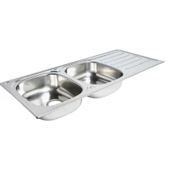 Cooke & Lewis Évier en inox poli 2 bacs à encastrer Nakaya