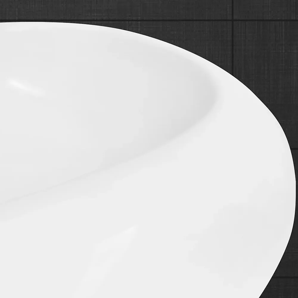 ECD Germany Évier lavabo vasque a poser ovale céramique lave-mains salle de bain 630x420 mm