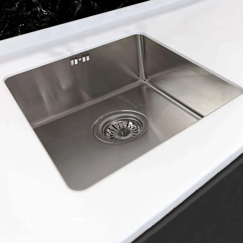 Evier Et Robinet De Buanderie|Essebagno Évier sous-plan en inox 1 bac à encastrer Luisa 55