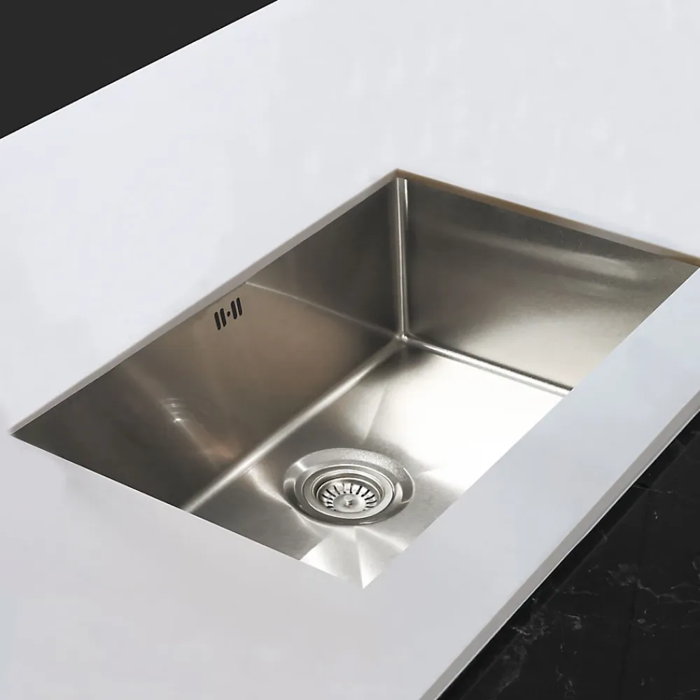 Evier Et Robinet De Buanderie|Essebagno Évier sous-plan en inox finition inox 1 bac à encastrer 76