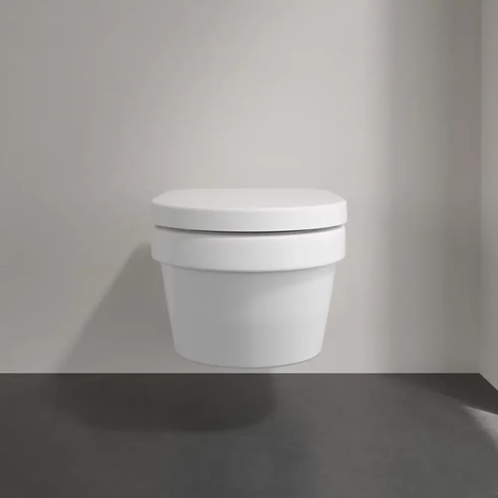 Villeroy & Boch Architectura, Combipack Cuvette suspendue à fond creux sans bride, avec abattant frein de chute